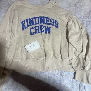 Old Navy Cream Sweater with Blue Print